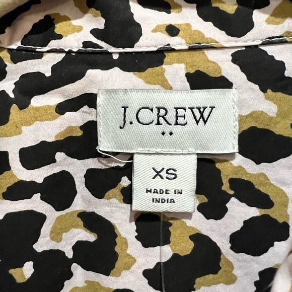 J. Crew Womens XS Leopard Print Button Down Shirt 100% Cotton Long Sleeve‎ Top - Picture 2 of 4